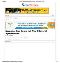  Rwanda Sao Tome ink five bilateral