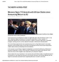  Morocco Signs 113 Accords with African